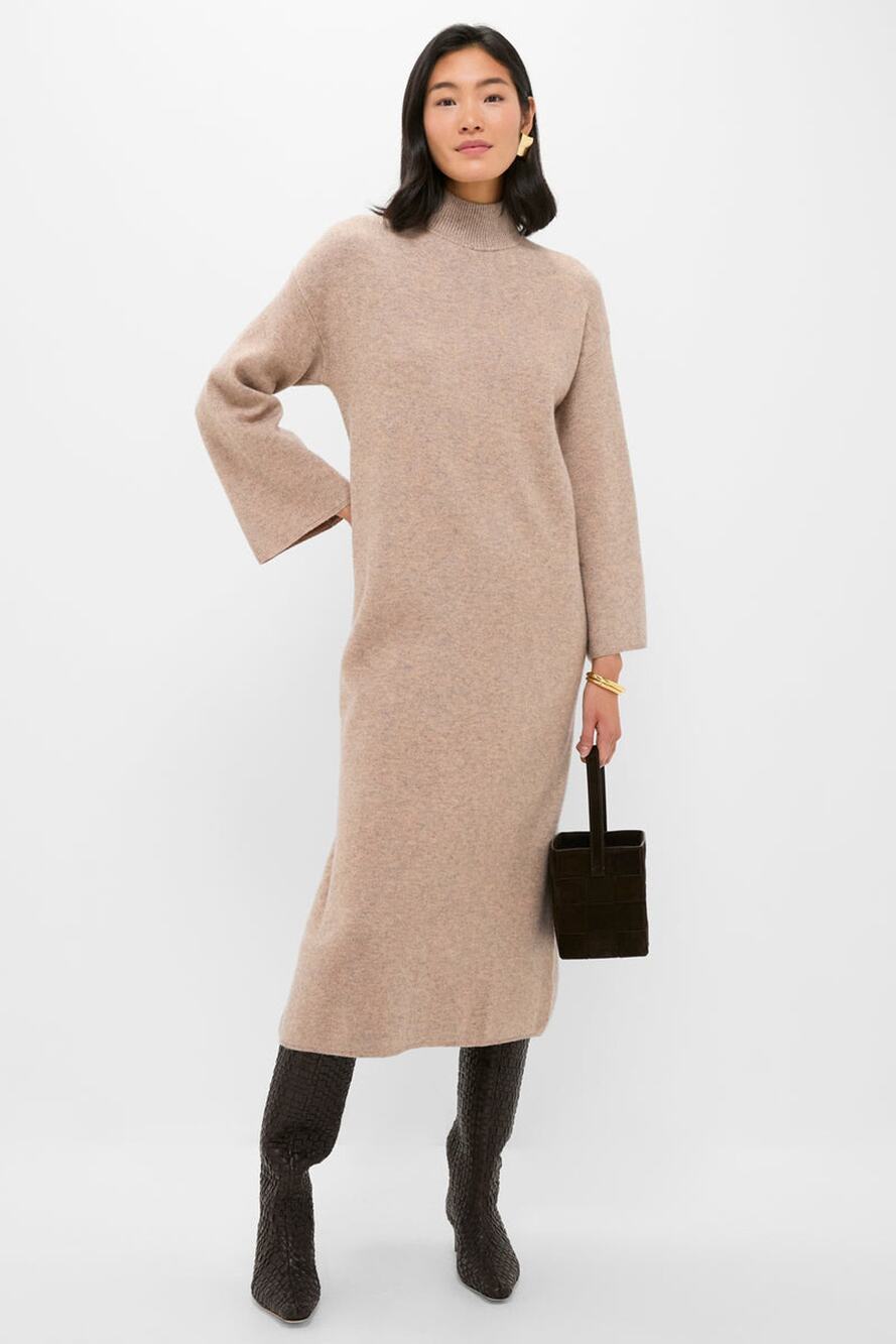 Tuckernuck Pomander Place Vivianne Midi Sweater Dress Beige Medium